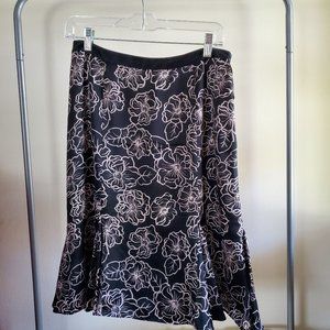 International Concepts Silk Floral Print Skirt